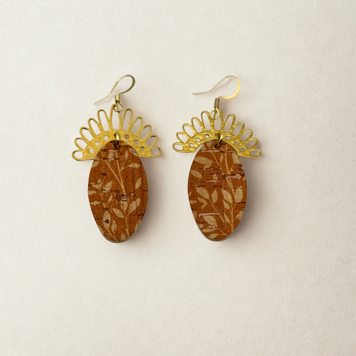 Solstice Earrings | Brass + Cork