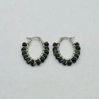 Misty Agate Hoops | Handcrafted Gemstone Earrings