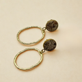 Painted Cork + Hammered Gold Earrings