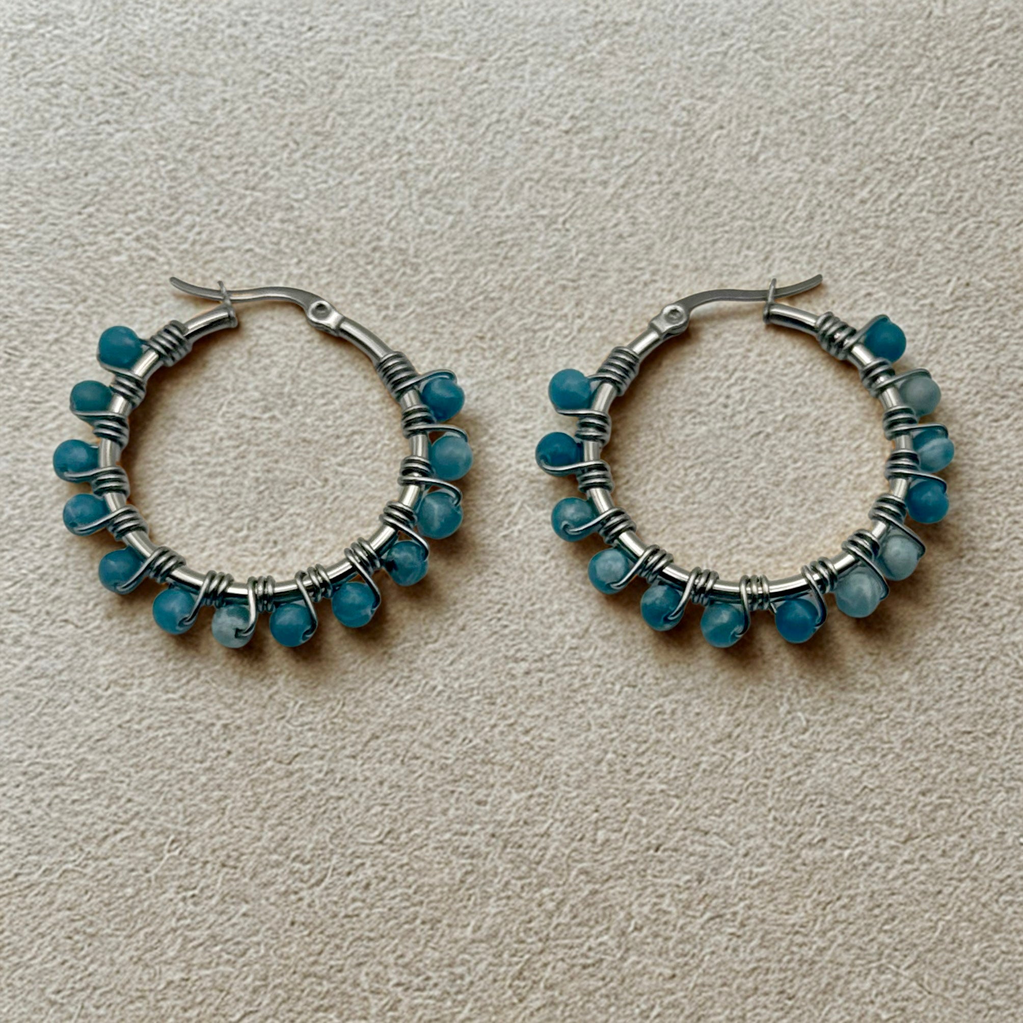 Azure Beaded Earrings